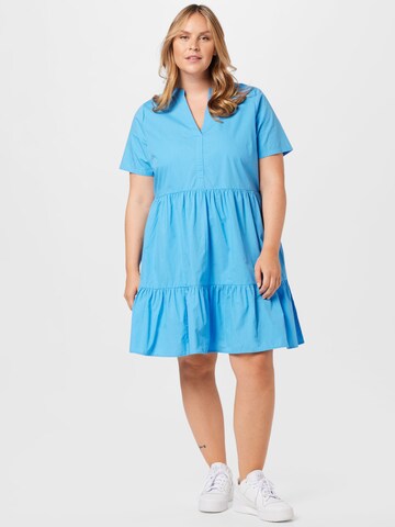 ONLY Carmakoma - Vestido camisero 'Marrakesh' en azul: frente