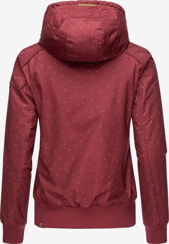 Ragwear Winter Jacket 'Druna Print Winter' in Red