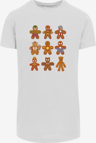 T-Shirt 'Marvel Universe Christmas Gingerbread Avengers' F4NT4STIC en blanc : devant