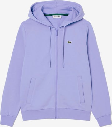 LACOSTE Zip-Up Hoodie in Purple: front