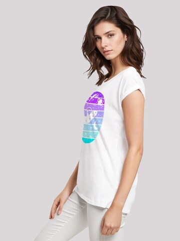 T-shirt 'Retro Alien Weltraum Sonnenuntergang' F4NT4STIC en blanc