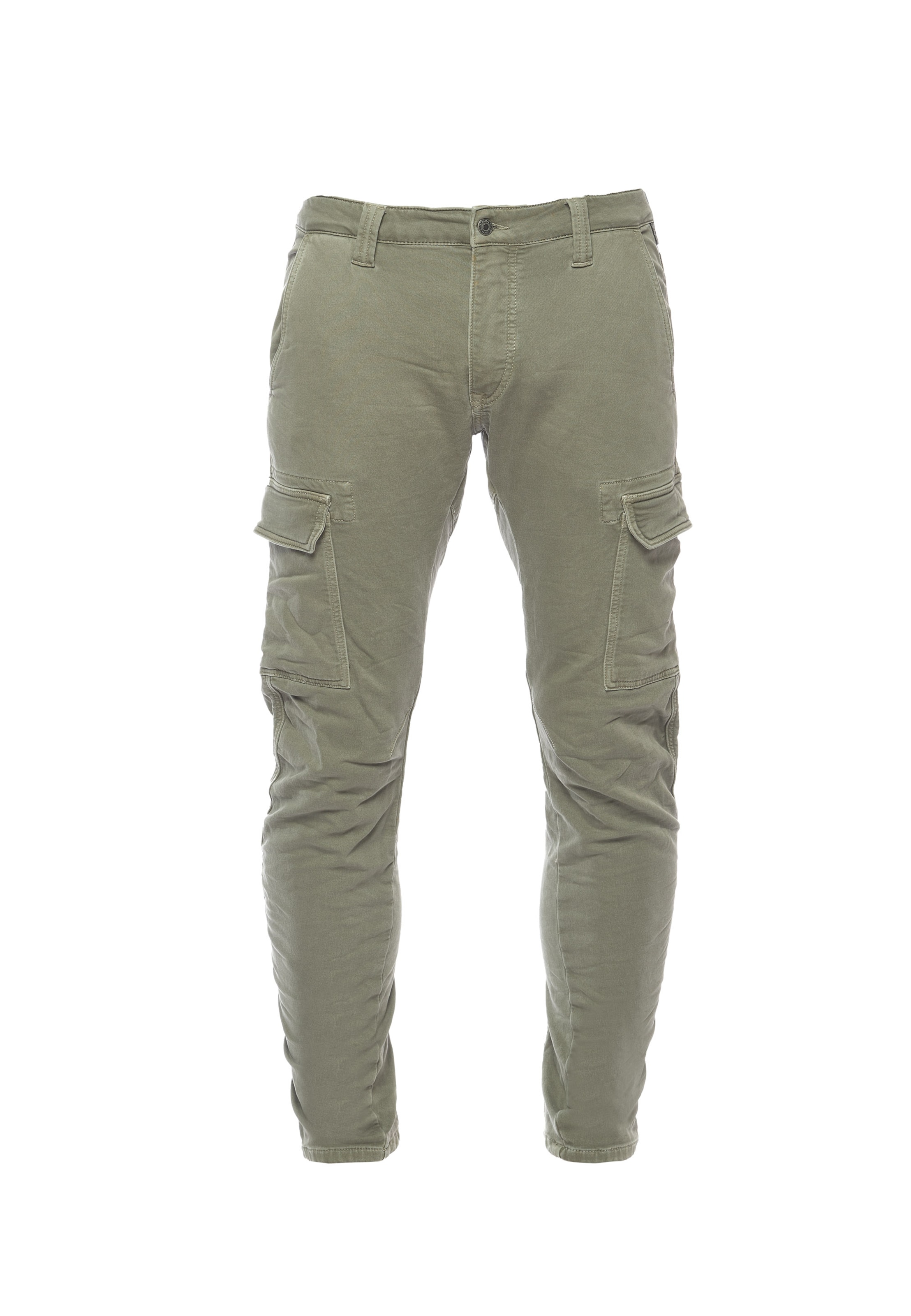 Le Temps Des Cerises Tapered Cargohose 'Koge' in Grün: Vorderseite