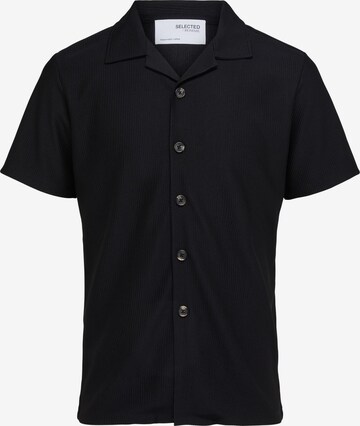 SELECTED HOMME Comfort fit Button Up Shirt in Black: front