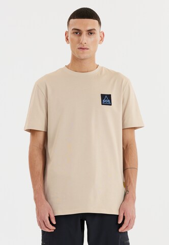 SOS Shirt 'Big Wood' in Beige: Vorderseite