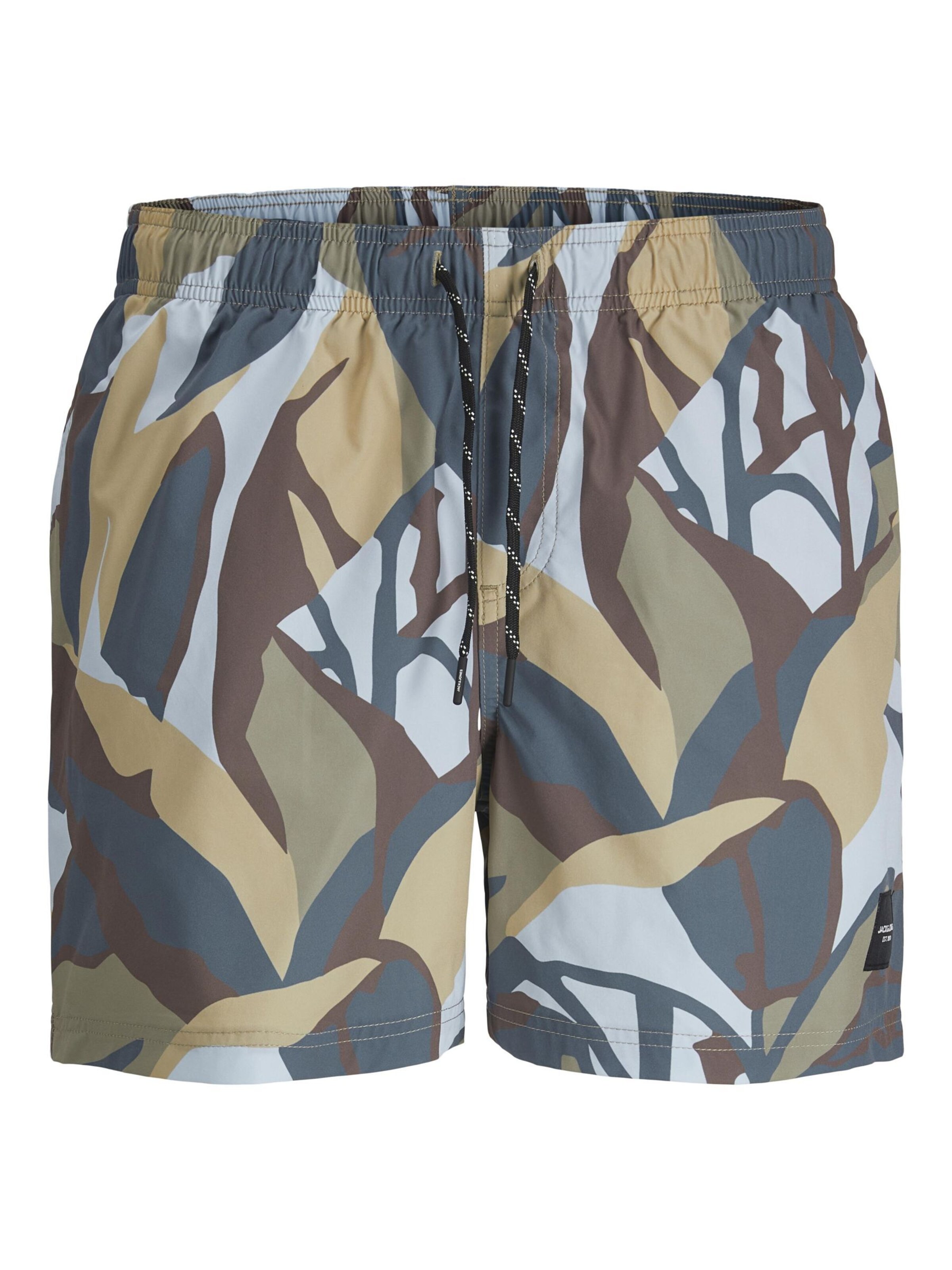 JACK & JONES Zwemshorts in de kleur Sand / Navy / Bruin / Greige, Productweergave