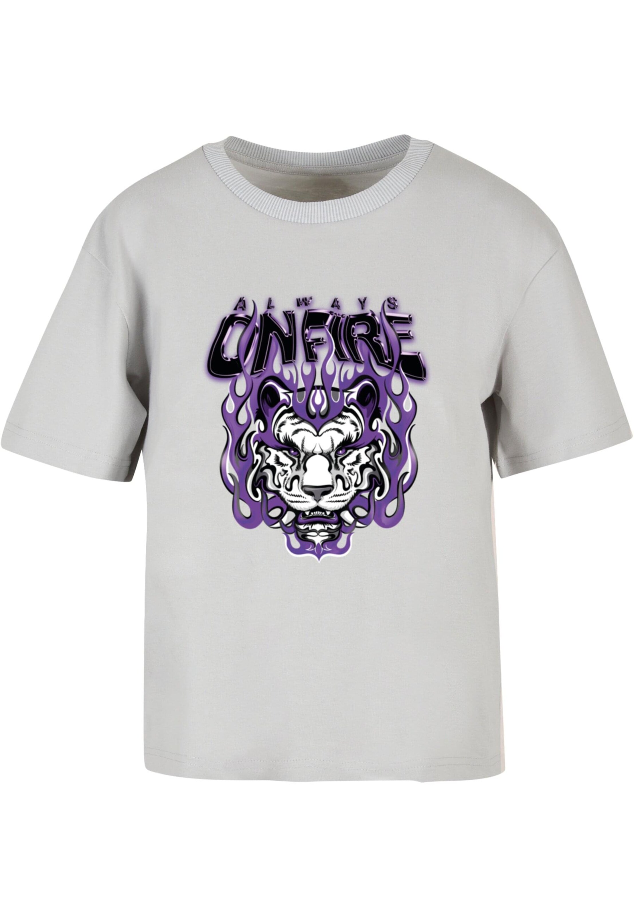 Mister Tee Shirt 'Always On Fire' in Grijs: voorkant