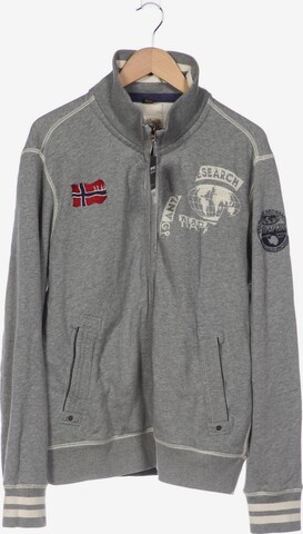 NAPAPIJRI Sweatshirt & Zip-Up Hoodie in XL in Grey: front