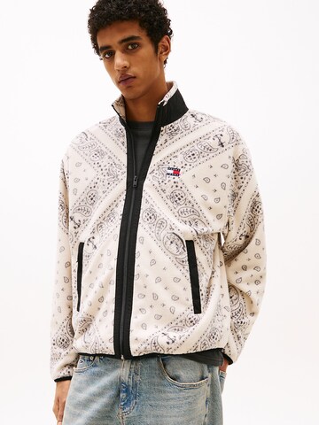 Veste de survêtement Tommy Jeans en beige : devant