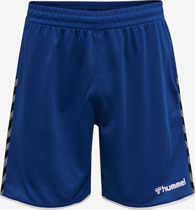 Hummel Pantalon de sport 'AUTHENTIC' en bleu roi / gris / noir / blanc, Vue avec produit