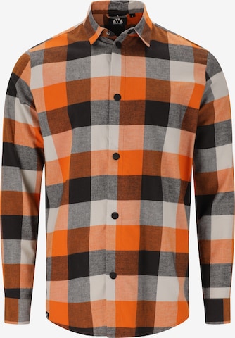 Whistler Regular fit Athletic Button Up Shirt 'Riglet' in Brown: front