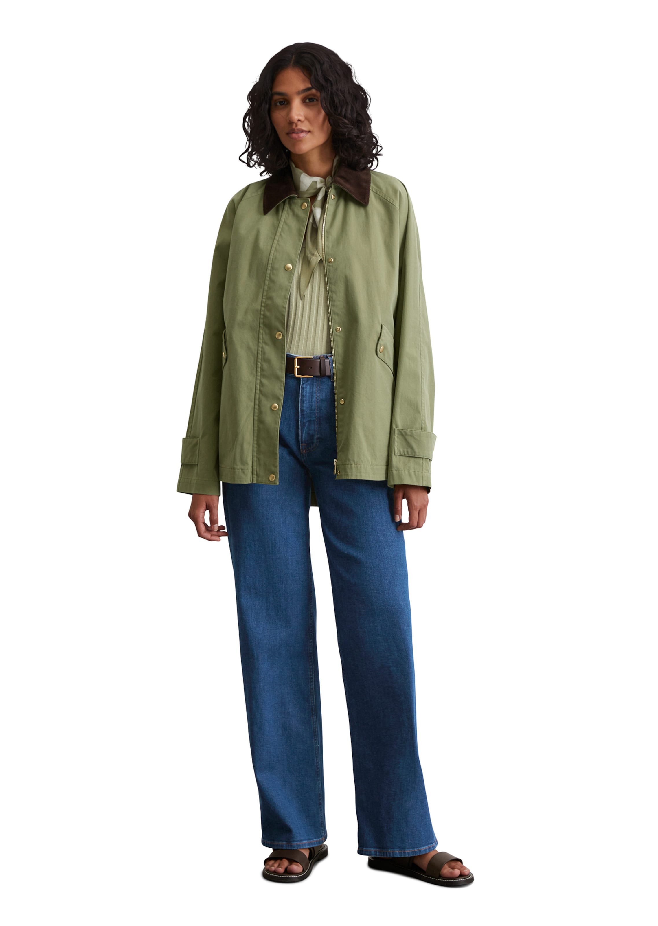 Marc O'Polo Φθινοπωρινό και ανοιξιάτικο μπουφάν 'Vintage-Vibe' σε πράσινο