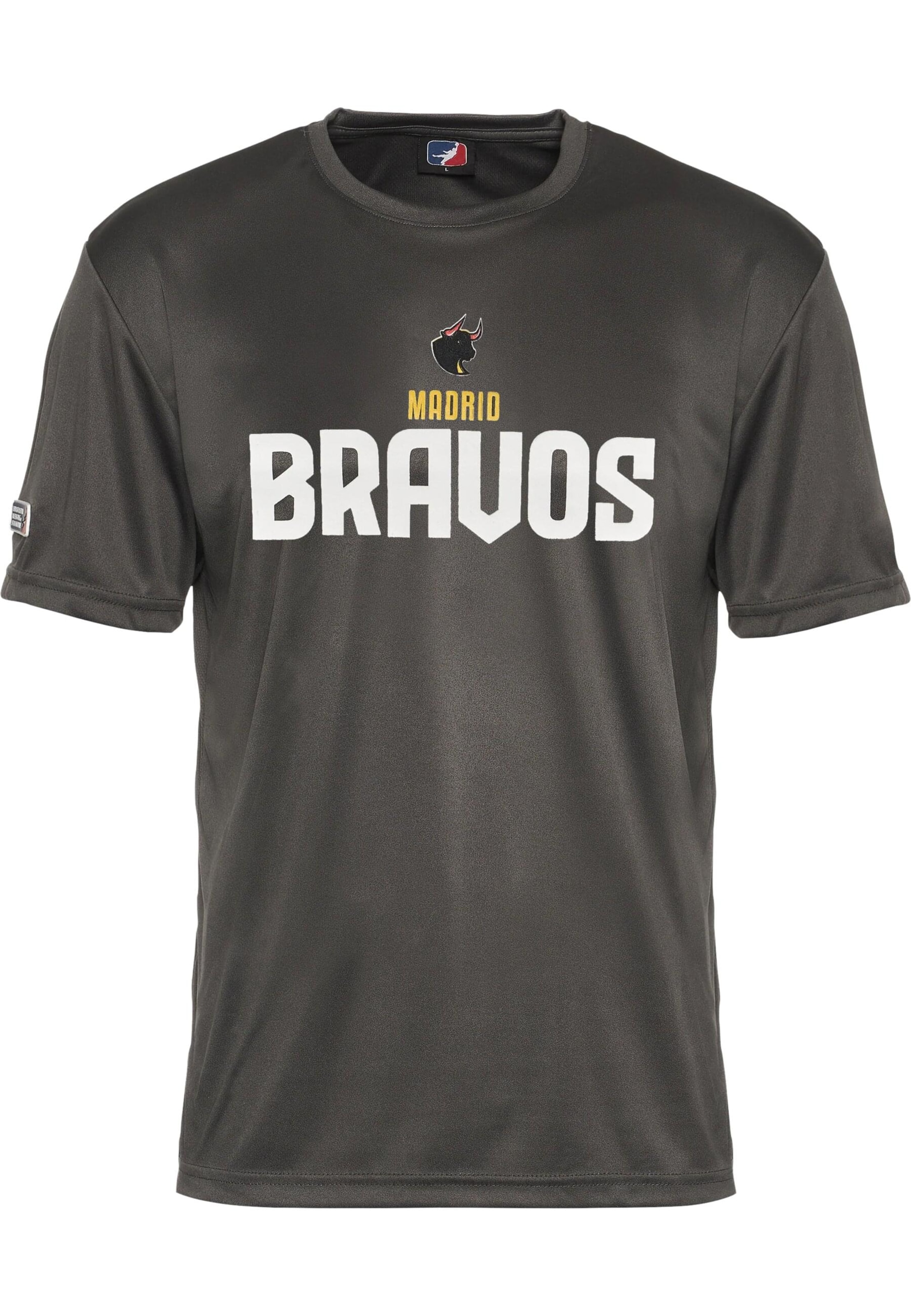 DEF - Camisa 'DefShop x European League of Football Madrid Bravos' em cinzento: frente