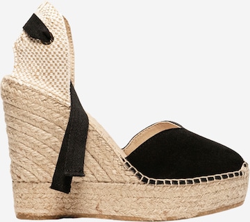 Sandalo 'Alpargata Cuña 12 cm' di Alhamas in nero: frontale