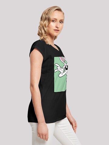 F4NT4STIC Shirt 'Looney Tunes Bugs Bunny Funny Face' in Zwart