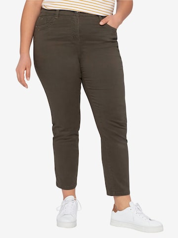 SHEEGO Slim fit Pants in Green: front