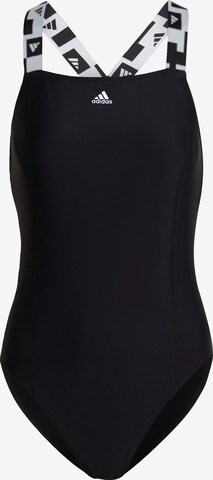 ADIDAS SPORTSWEAR Bustier Sportbadeanzug 'Tape' in Schwarz