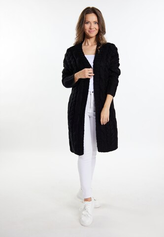 usha WHITE LABEL Knit Cardigan in Black