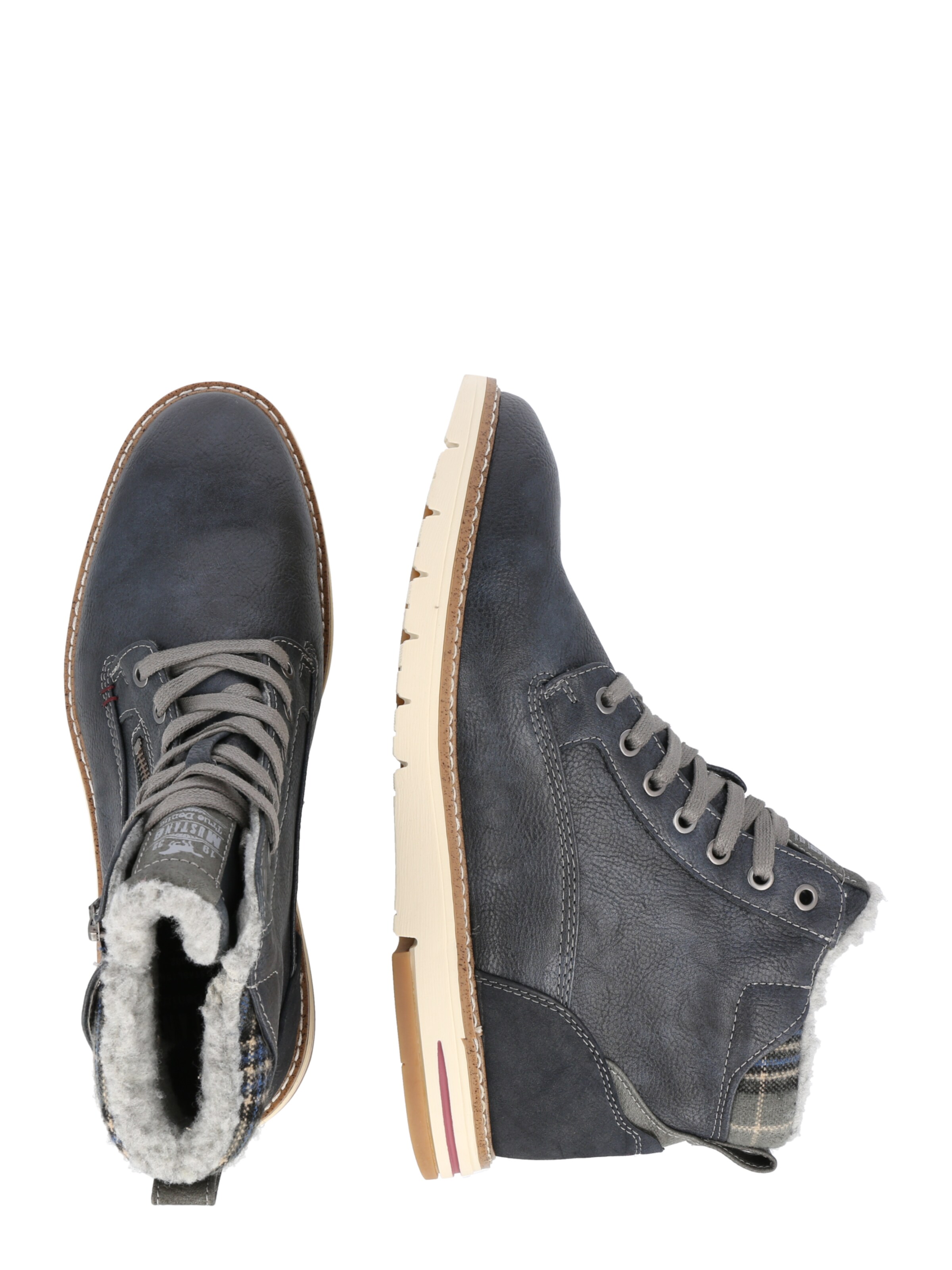 MUSTANG Šnurovacie čižmy - Modrá