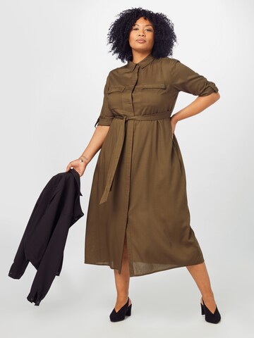 Guido Maria Kretschmer Curvy Shirt Dress 'Mara' in Brown