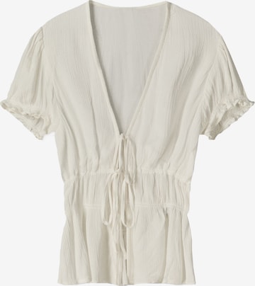 BershkaBluza - bež boja: prednji dio