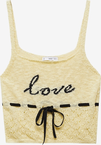 Tops en tricot 'LOVE' MANGO en jaune : devant