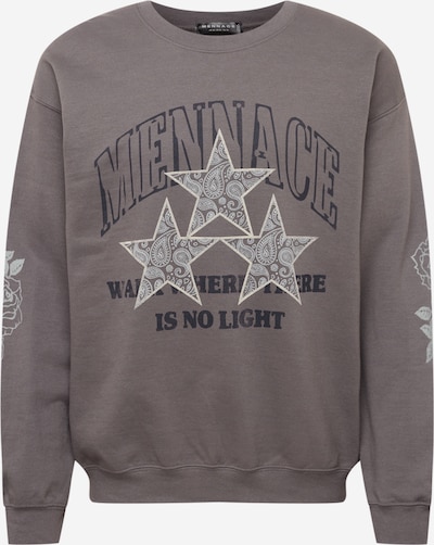 Mennace Sweatshirt 'NO LIGHT' in Taupe / Black / White, Item view