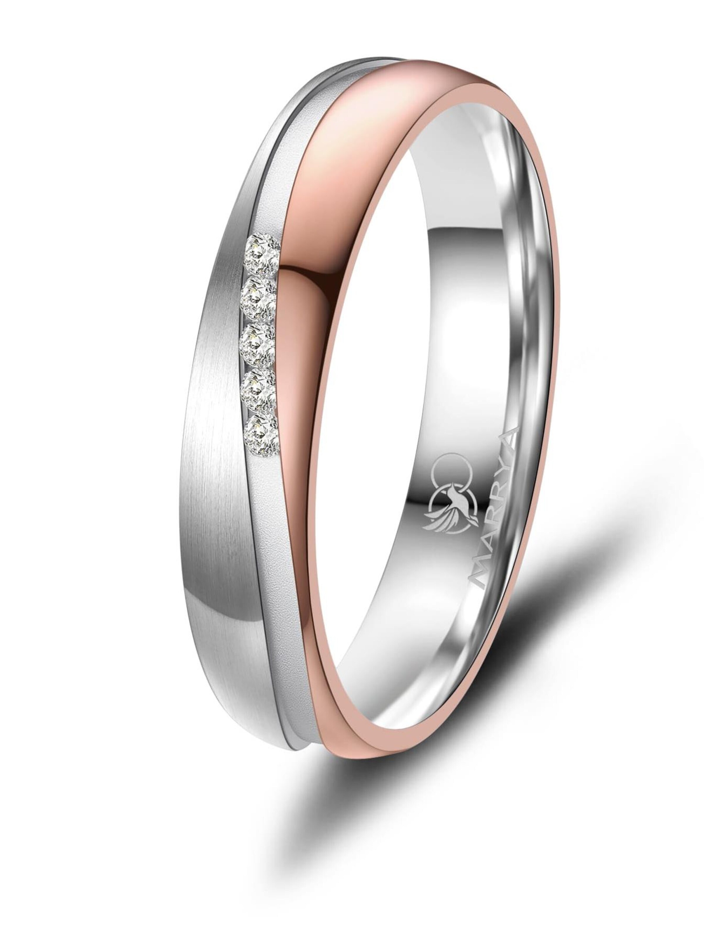 MARRYA Ring 'MARRYA ES-42 Eheringe aus Edelstahl' in Silver