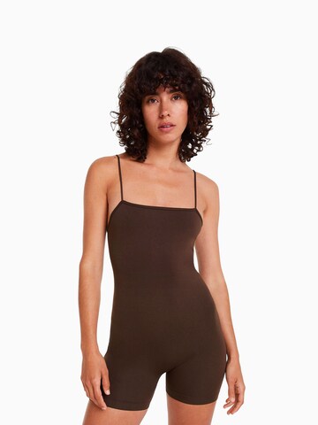 Tuta jumpsuit di Bershka in marrone: frontale