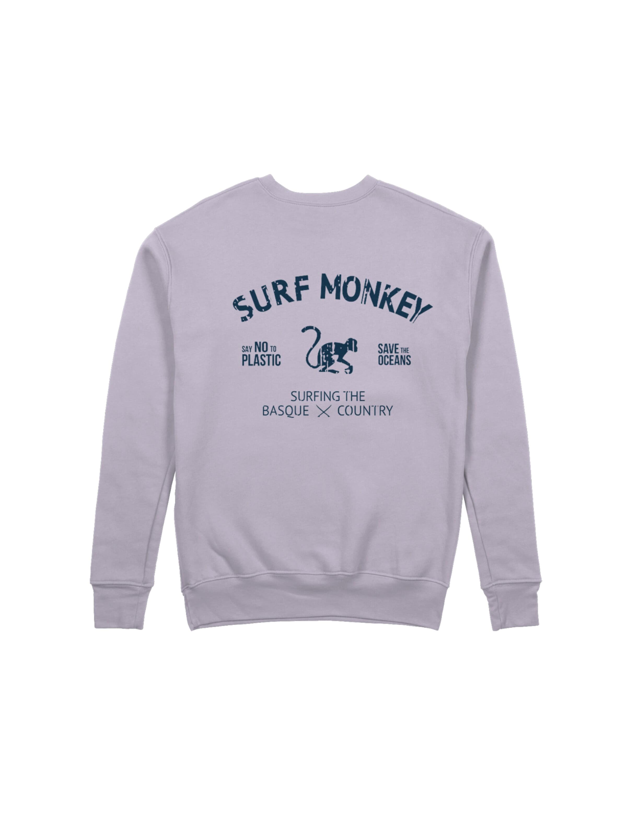 Surf MonkeySweater majica 'Rette das Ozean' - ljubičasta boja: prednji dio