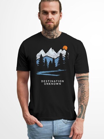 Neverless Shirt 'Destination unknown' in Black