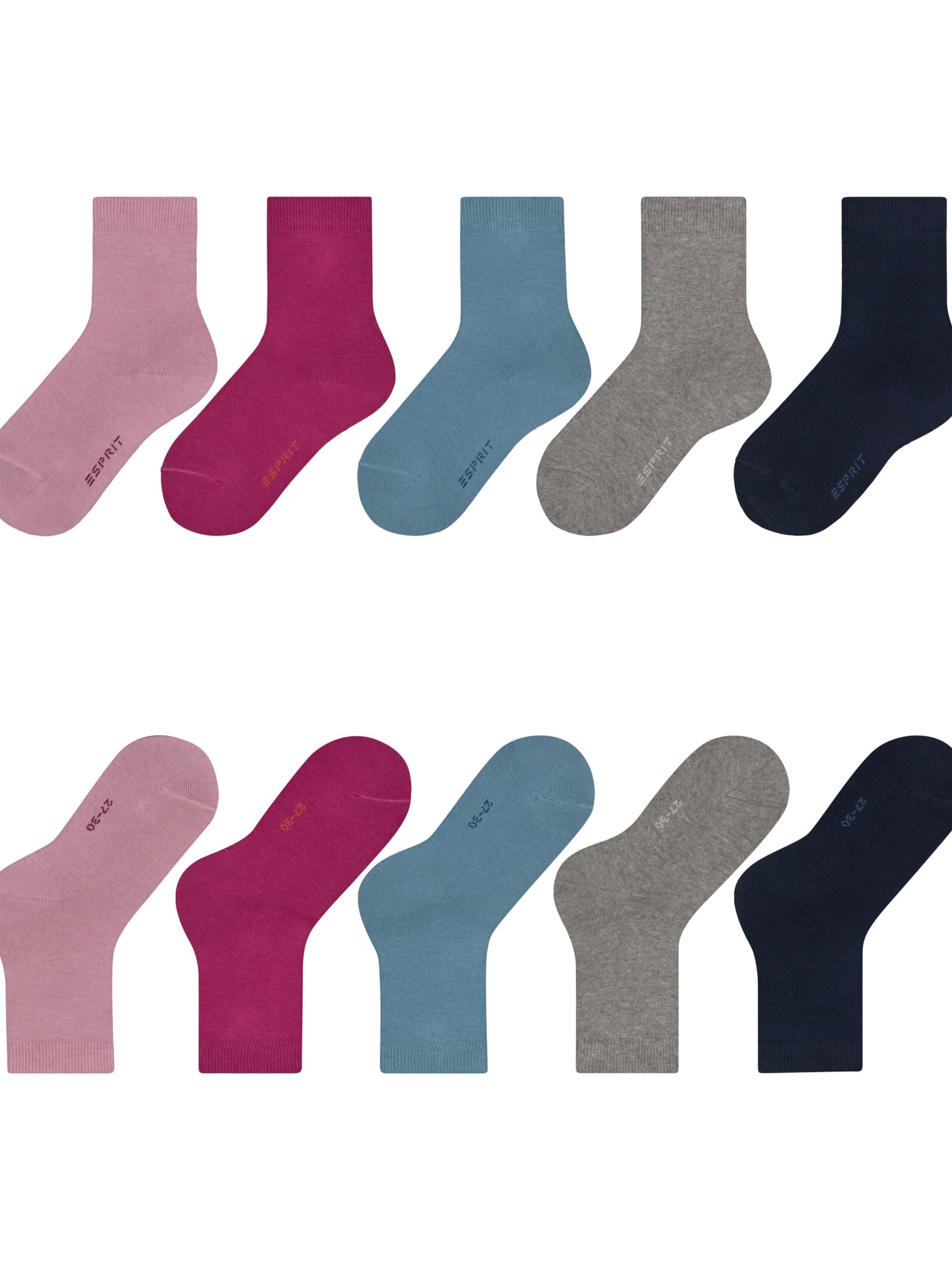 ESPRIT Socks 'Solid Mix 5-Pack' in Mixed colors: front