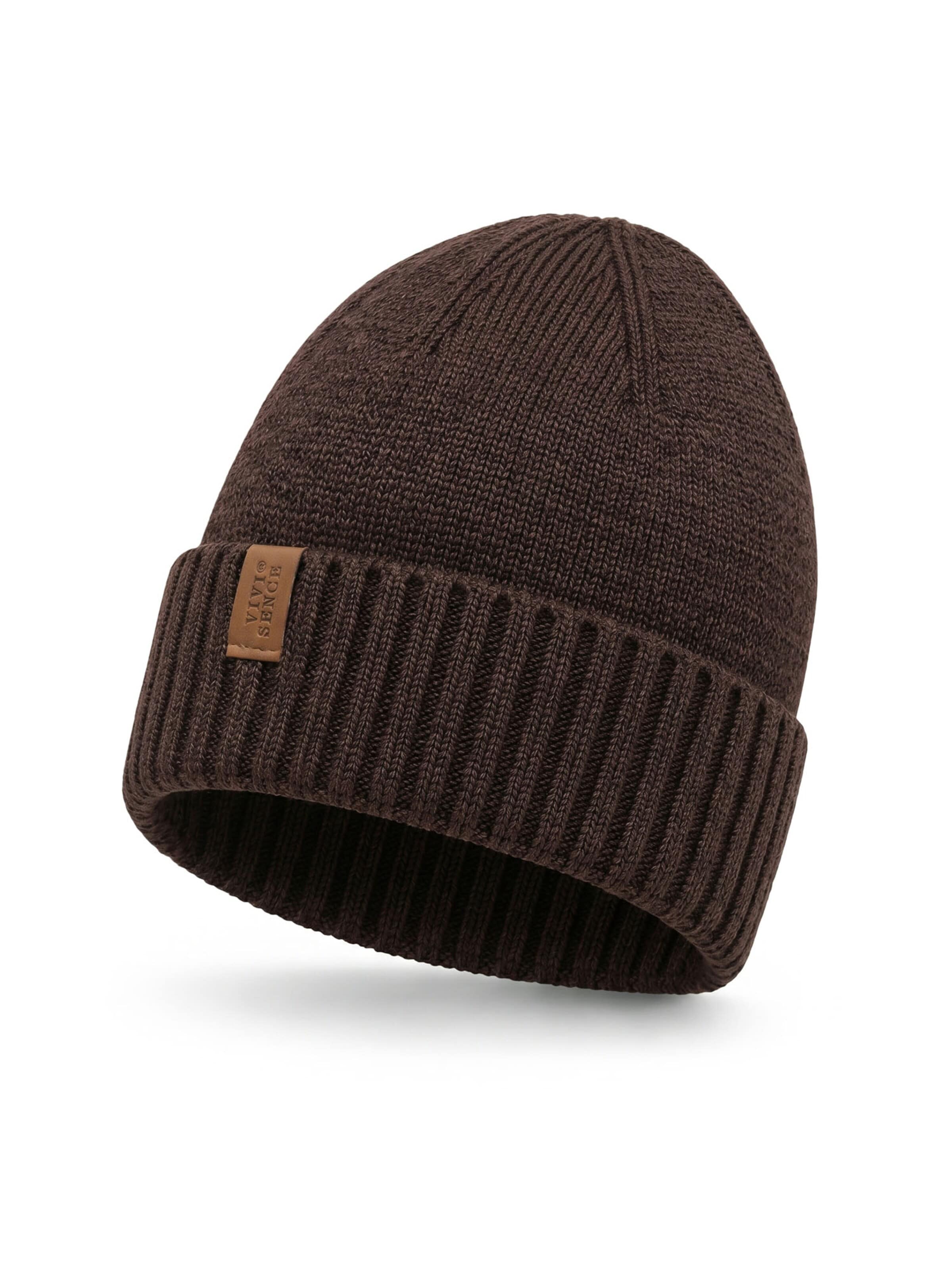 Vivisence Beanie 'M7007' in Brown: front