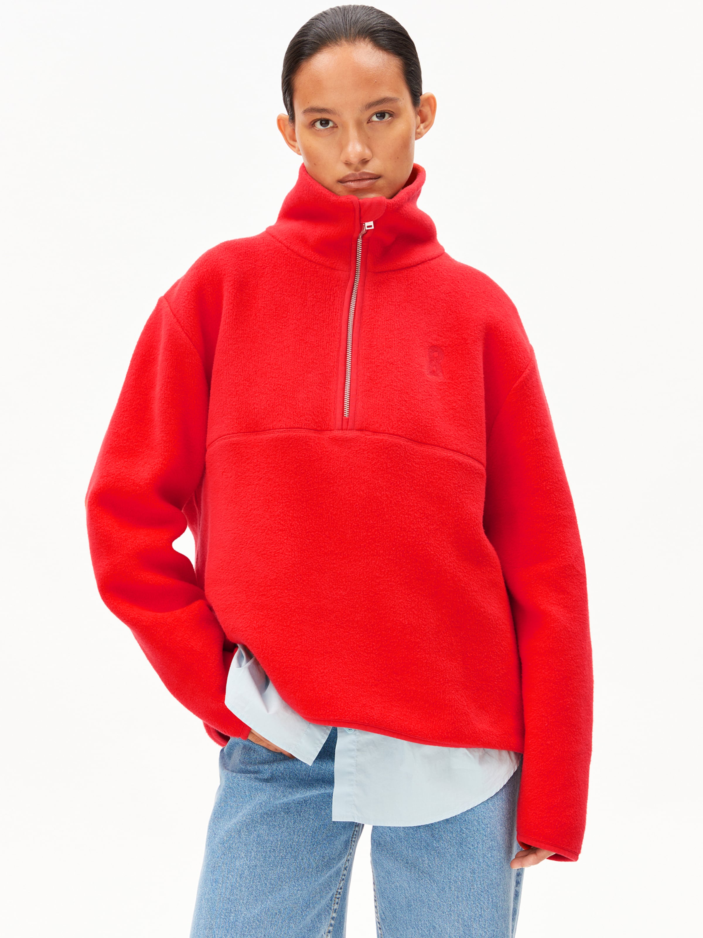 ARMEDANGELS Pullover HAARLEENAA COTTON FLEECE in Rot: Vorderseite