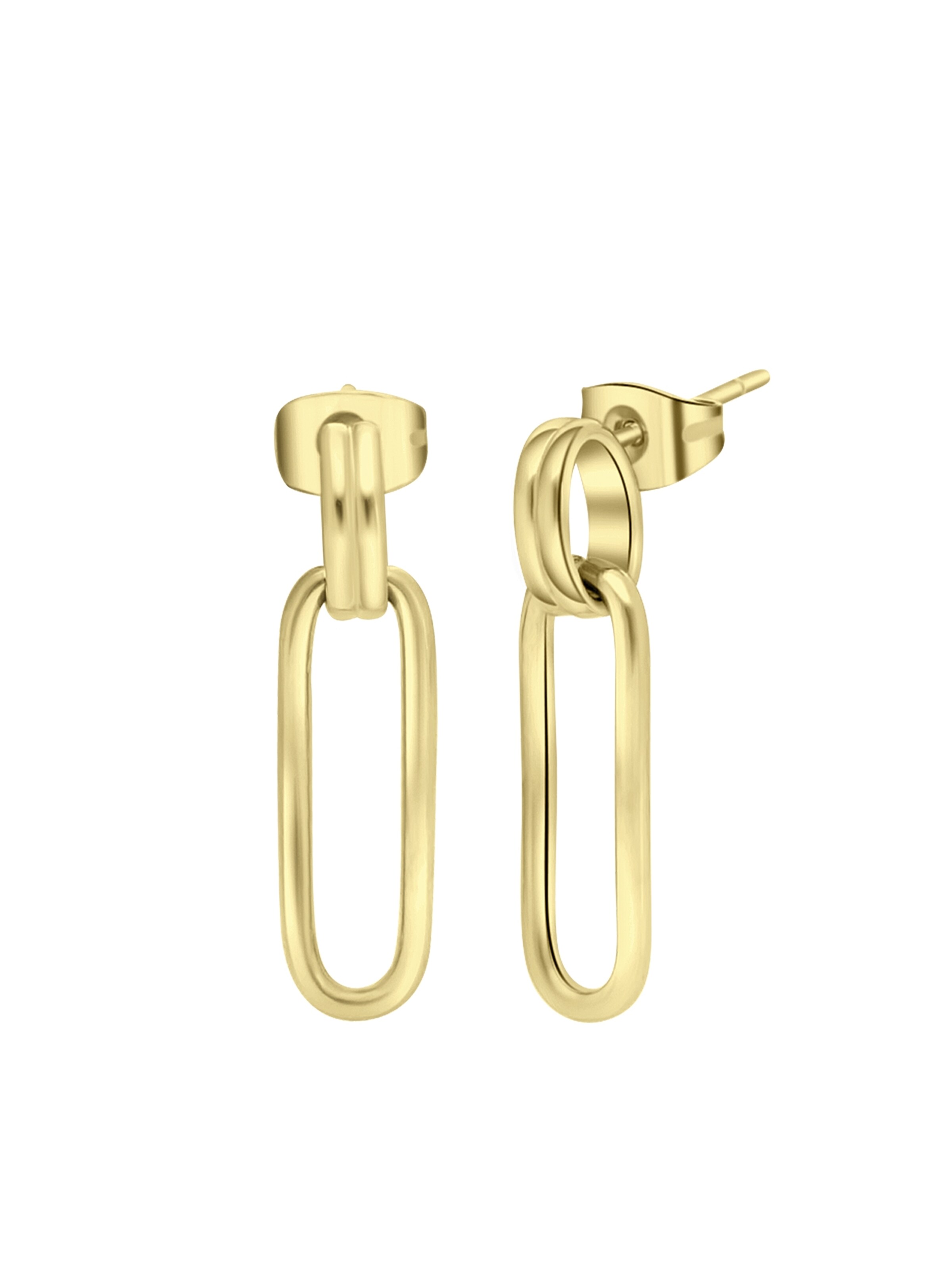 Boucles d'oreilles Lucardi en or : devant