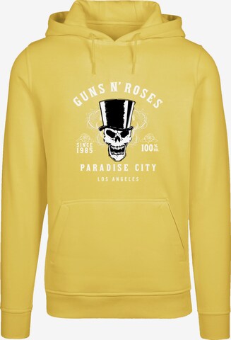 Sweat-shirt 'Guns 'n' Roses Whiskey Label Rock Band' F4NT4STIC en jaune : devant