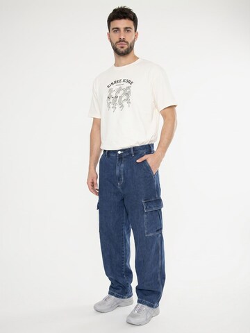 Obey Baggy Jeans 'Big Wig Cardgo' i blå: forside