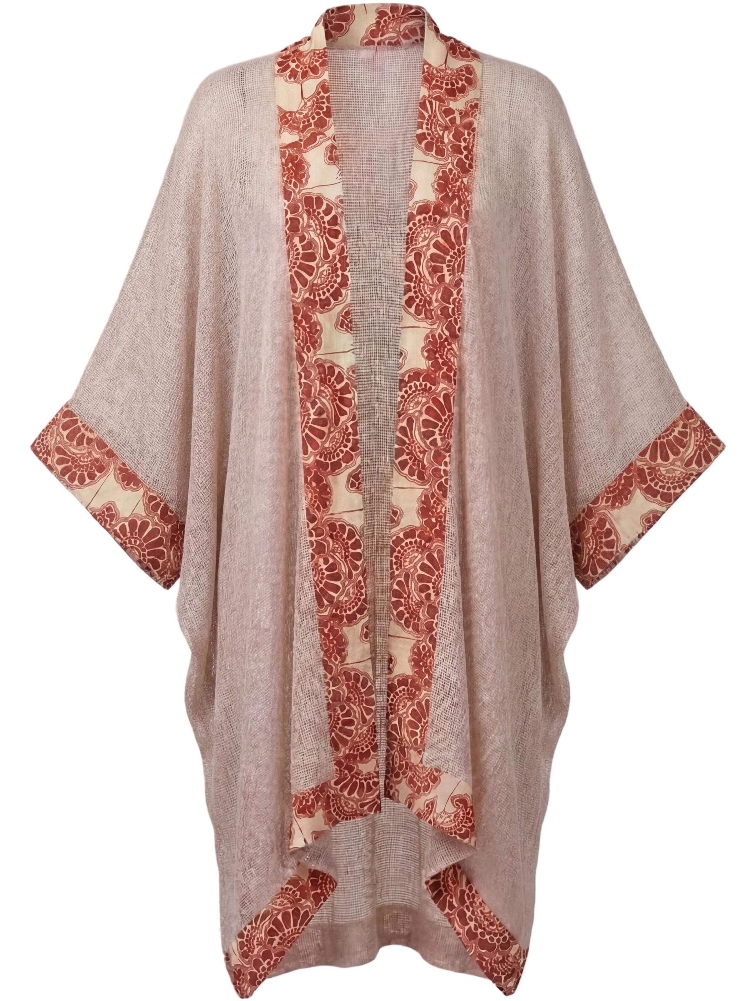 Shop Karey Kimono 'Ethereal Block Kimono' in White: front