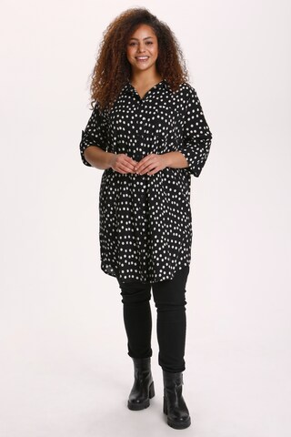 KAFFE CURVE Blouse 'Vivi' in Zwart: voorkant