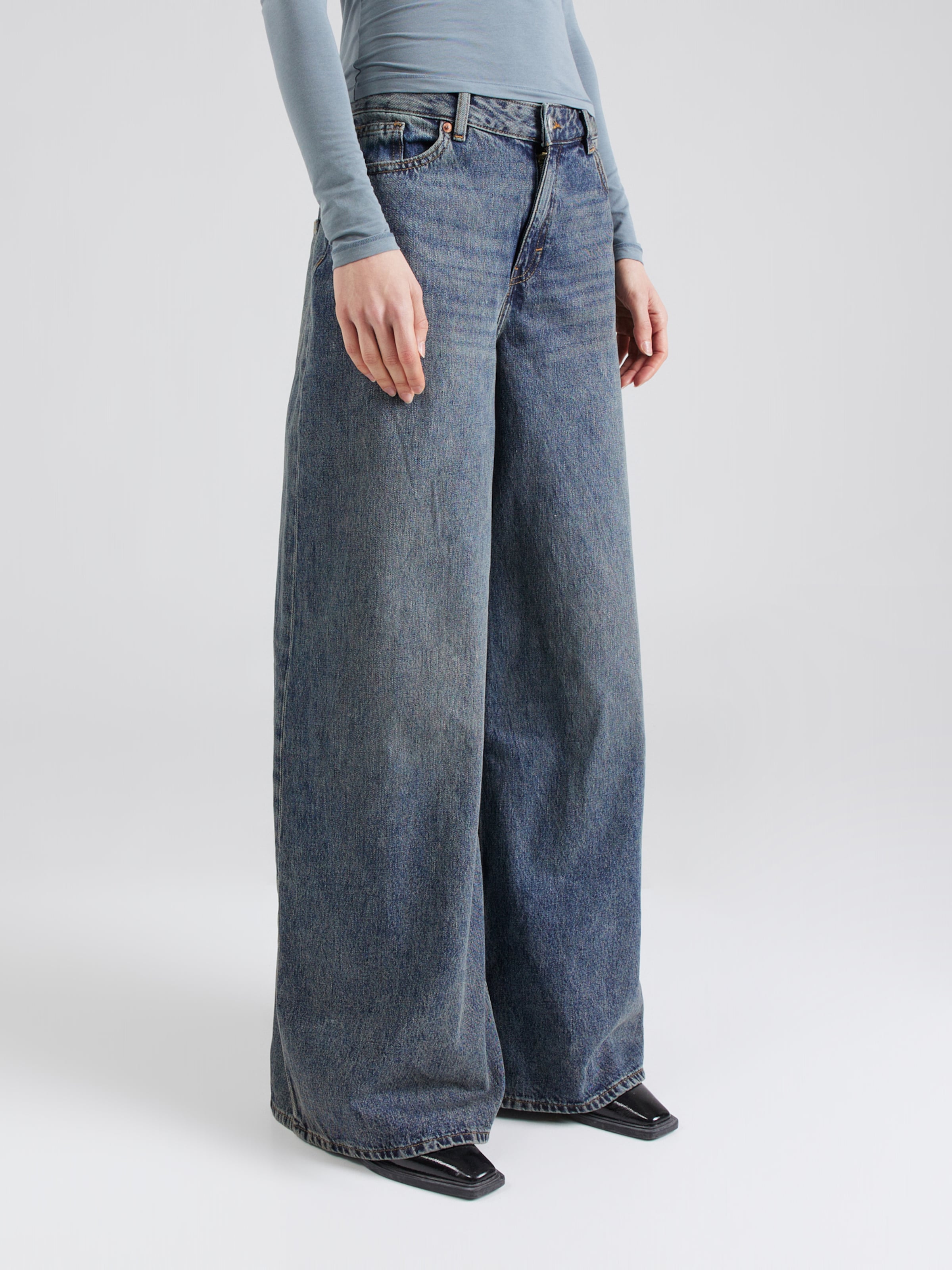 Monki Wide leg Jeans in Blue Denim ABOUT YOU