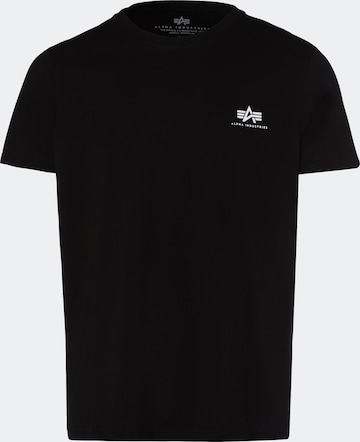 ALPHA INDUSTRIESRegular Fit Majica - crna boja: prednji dio