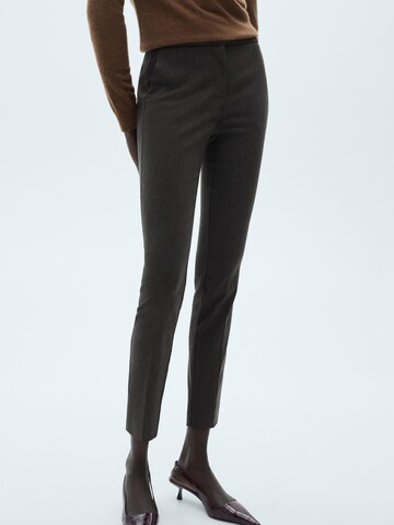 MANGO Slimfit Broek 'COLA' in Grijs: voorkant