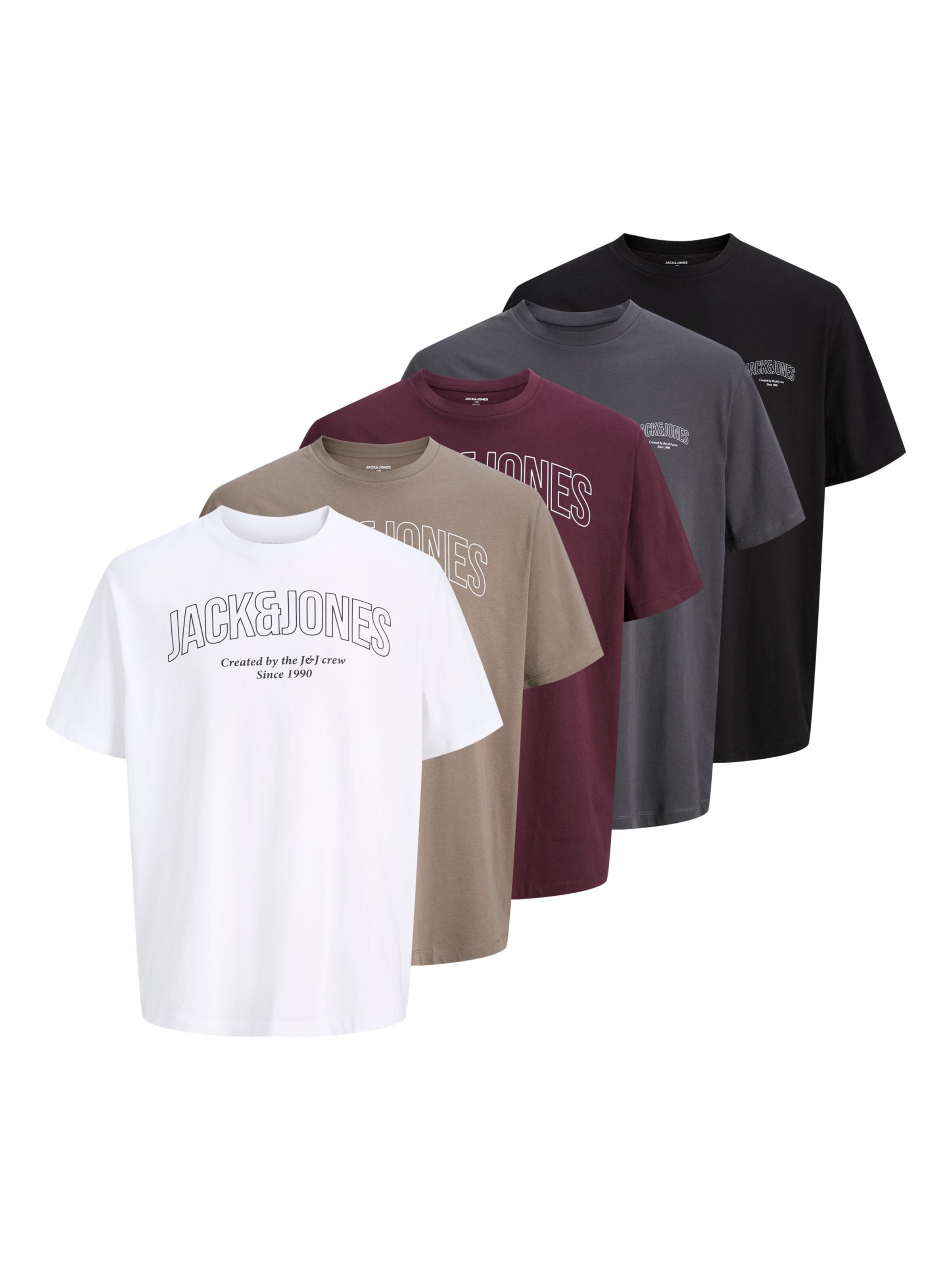 JACK & JONES T-Shirt en XXXL en gris foncé / rouge foncé / noir / blanc, Vue avec produit