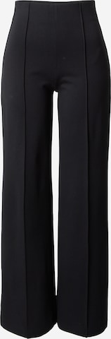 Abercrombie & Fitch - Pierna ancha Pantalón de pinzas en negro: frente