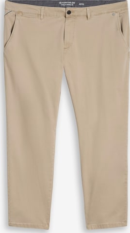 Pantalon chino TOM TAILOR Men + en beige : devant