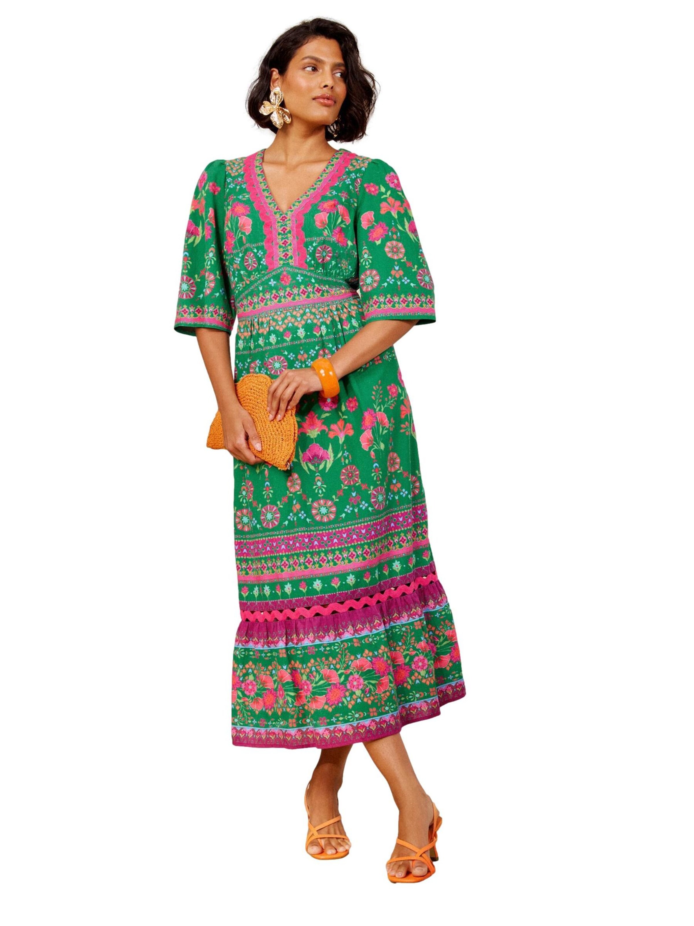 love & roses - Vestido en verde: frente