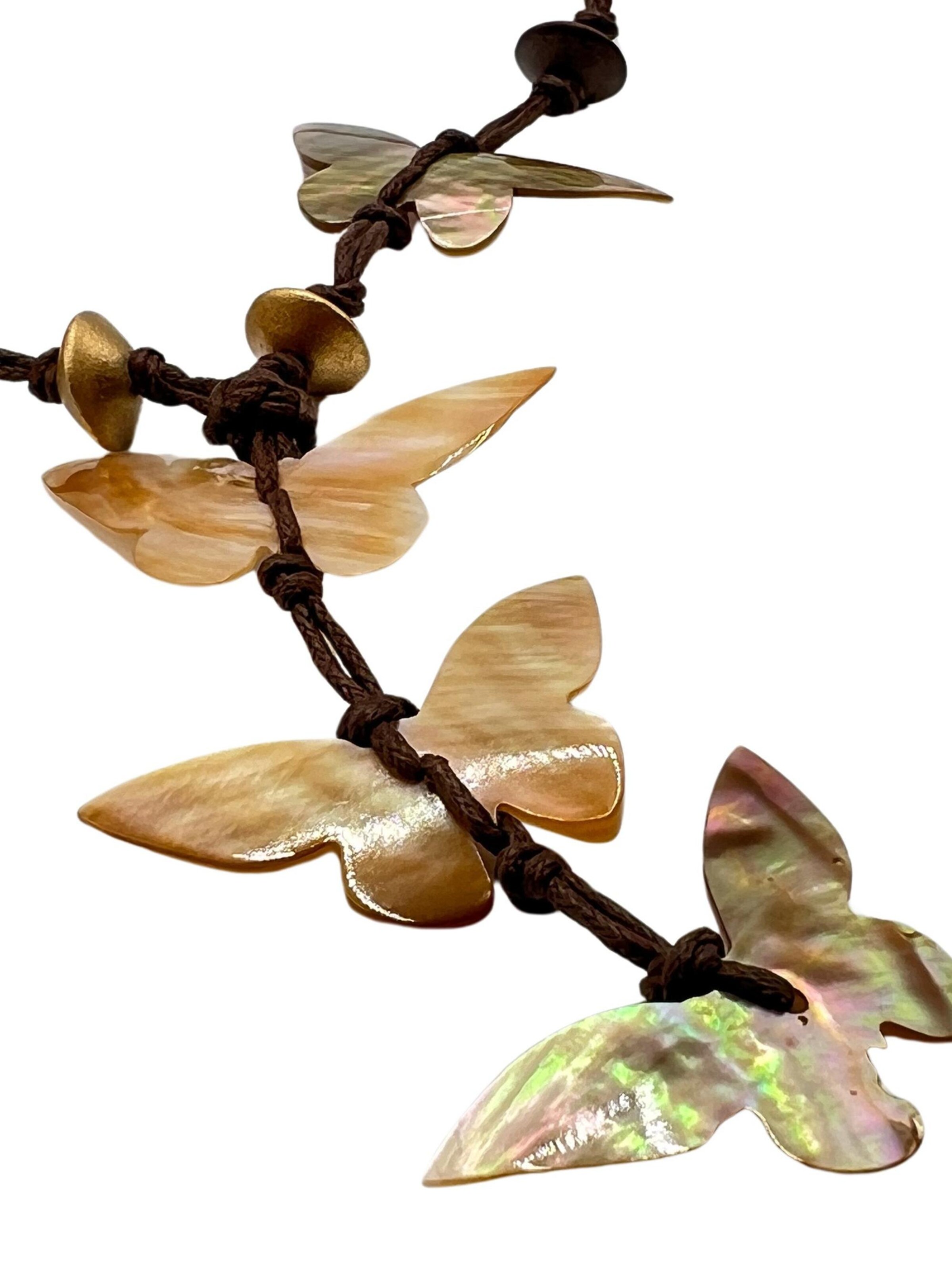 COLLEZIONE ALESSANDRO Necklace 'Butterfly' in Brown