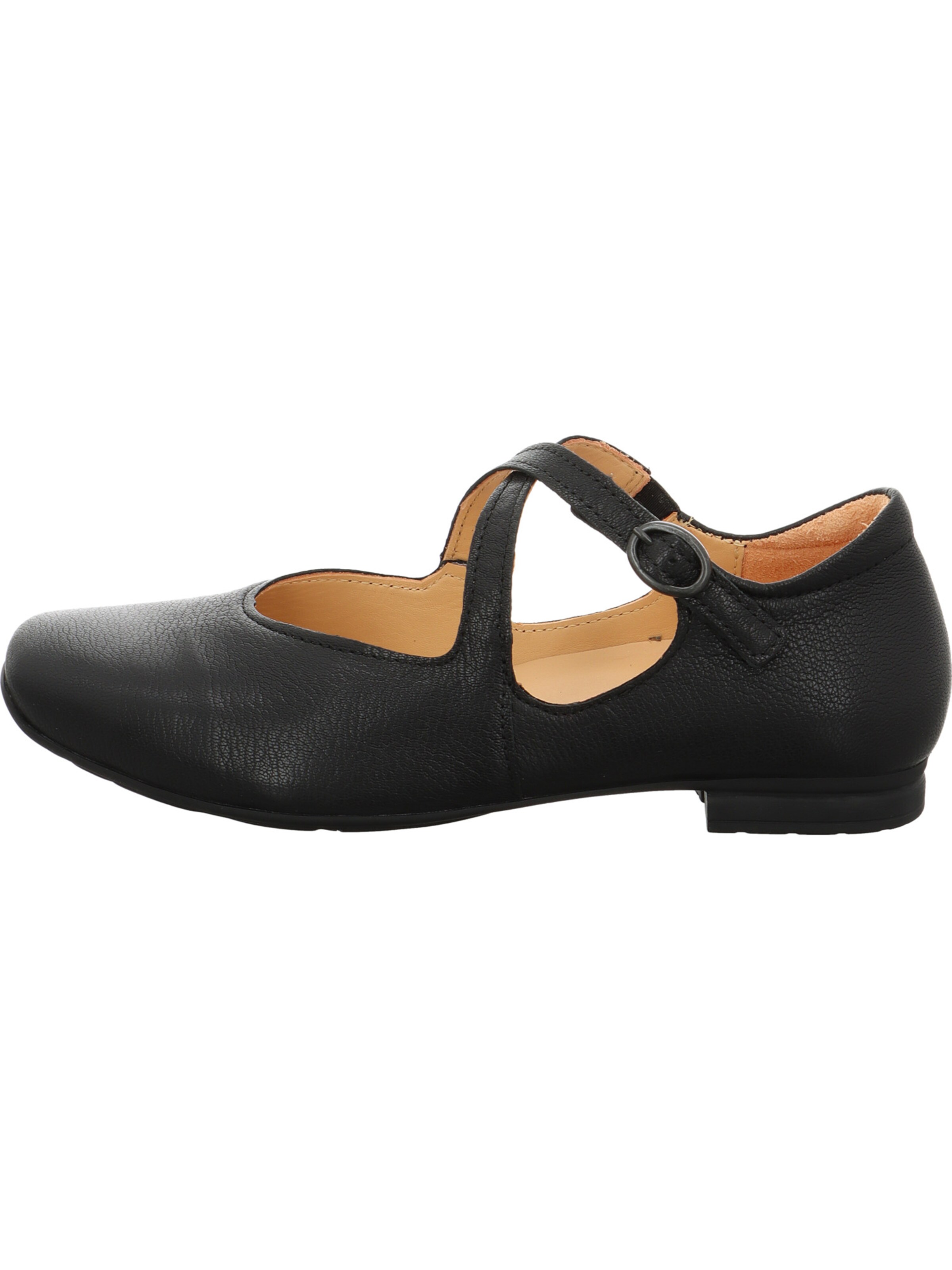 THINK! Ballet Flats with Strap 'Gaudi' in Black