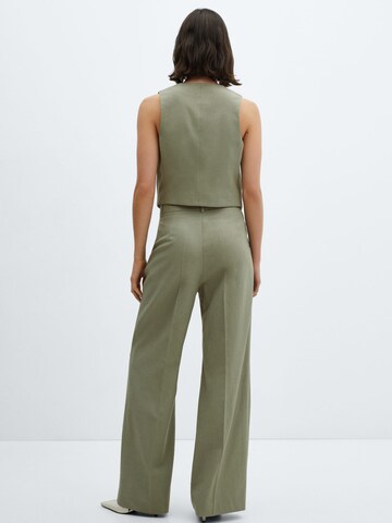 MANGO Wide leg Pleat-Front Pants 'ALICANTE' in Green