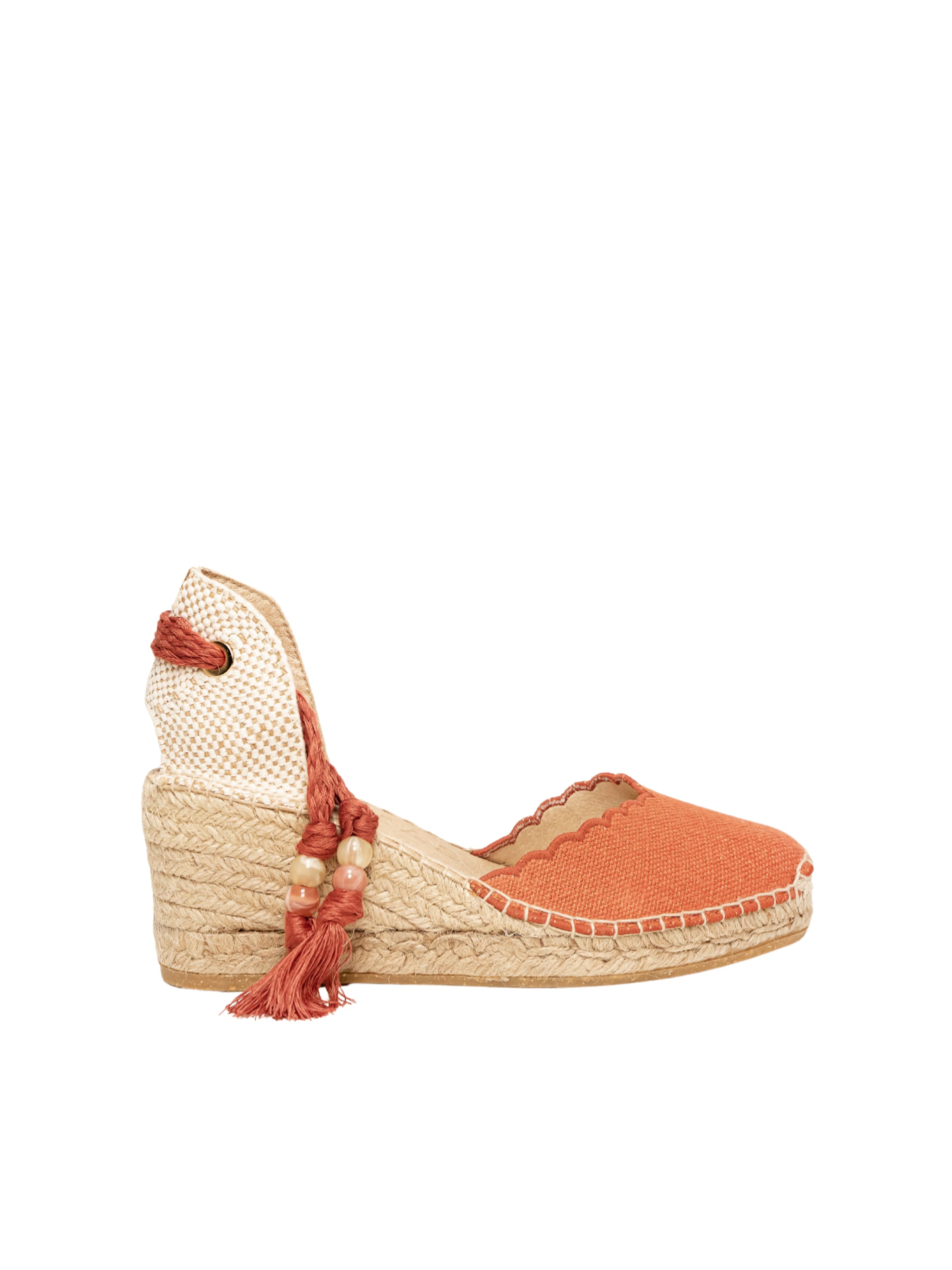 Alhamas Sandal 'Alpargata Cuña 7 cm' in Orange: front
