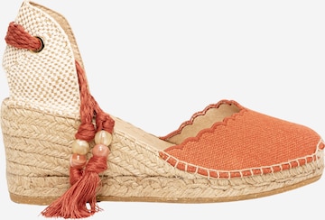 Alhamas Sandaal 'Alpargata Cuña 7 cm' in Oranje: voorkant